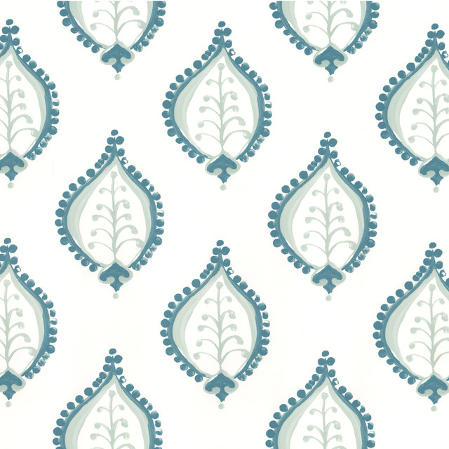 W04Vl Gentle 8 Aqua by Aoc Designer Wallcovering ART OF COLOR HERITAGE WALLPAPER II 100%PA USA Horizontal: 7.000 and Vertical: 6.750 27 in - Swanky Fabrics -