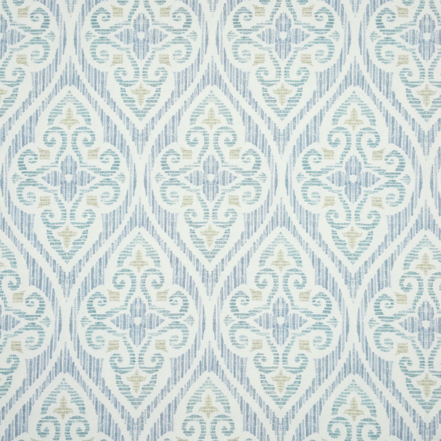 Newberry 1 Seaglass by Stout Designer Fabric COMFORTABLE LIVING BAHAMA/CARIBBEAN 100%COT SPAIN Horizontal: 6.750 and Vertical: 6.750 54 in - Swanky Fabrics -