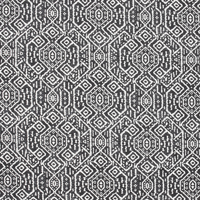 Rare Example Ebony by Carole Designer Fabric Artisan 100% Cotton PAKISTAN 50,000 Wyzenbeek Double Rubs 12 1/2" V, 13 1/2" H HD 56.5" - Swanky Fabrics -