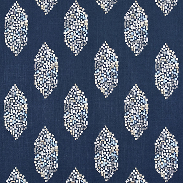 Confetti Party Ink by Carole Designer Fabric Bluebell 36% Polyester, 26% Cotton, 22% Viscose, 16% Linen China 30,000 Wyzenbeek Double Rubs 11 3/4" V, 8 1/2" H 52" - Swanky Fabrics -