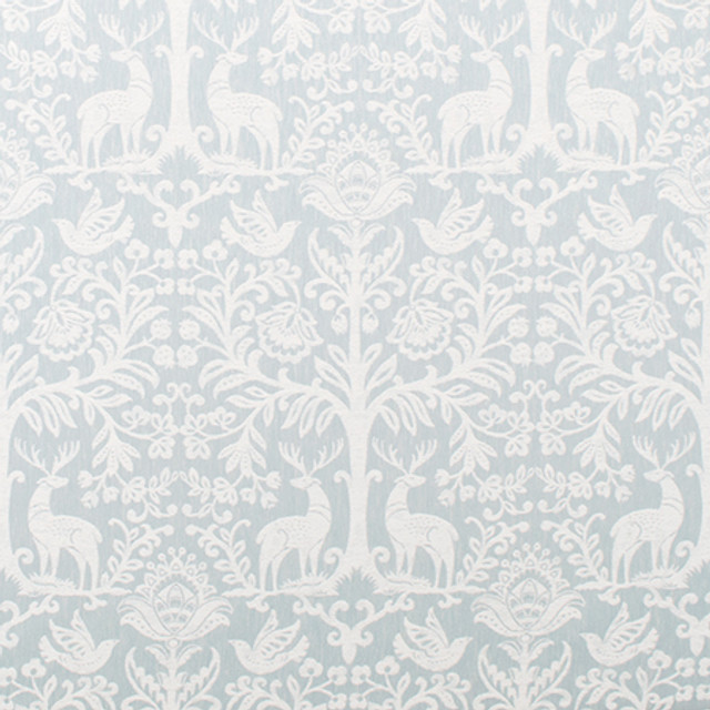 Deer Ridge Serenity by Carole Designer Fabric Bluebell 84% Polyester, 16% Cotton India 100,000 Wyzenbeek Double Rubs 32 1/4" V, 13 1/4" H 54.5" - Swanky Fabrics -