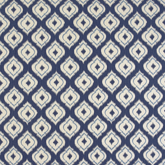 Lit Lanterns Indigo by Carole Designer Fabric Bluebell 59% Cotton, 41% Polyester-Light Latex Backing China 15,000 Wyzenbeek Double Rubs 14 3/8" V, 14" H 54" - Swanky Fabrics -