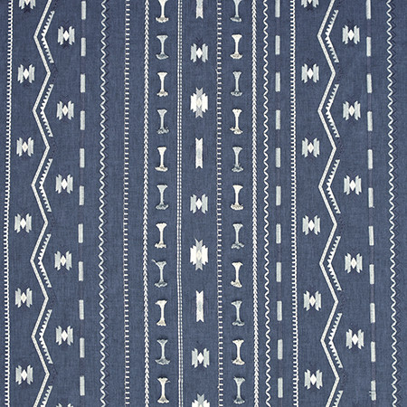 Put A Bow On It Indigo by Carole Designer Fabric Bluebell 52% Cotton, 48% Polyester India 9,000 Wyzenbeek Double Rubs 9 1/4" V, 17 3/8" H 52.25" - Swanky Fabrics -