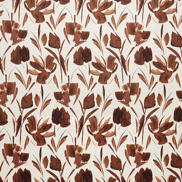 Gentle Garden Clay by Carole Designer Fabric Dawn & Dusk 100% Cotton India 10,000 WYZENBEEK DOUBLE RUBS 26 1/2" V, 13 1/2" H 54" - Swanky Fabrics -