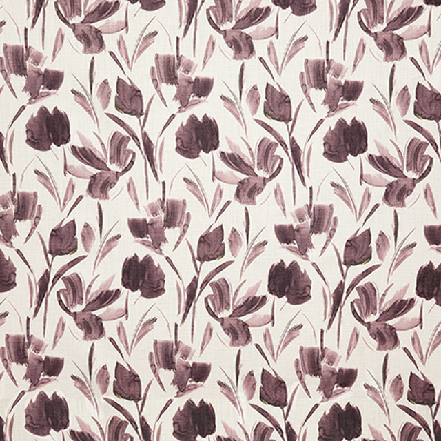 Gentle Garden Elderberry by Carole Designer Fabric Dawn & Dusk 100% Cotton India 10,000 WYZENBEEK DOUBLE RUBS 26 1/2" V, 13 1/2" H 54" - Swanky Fabrics -