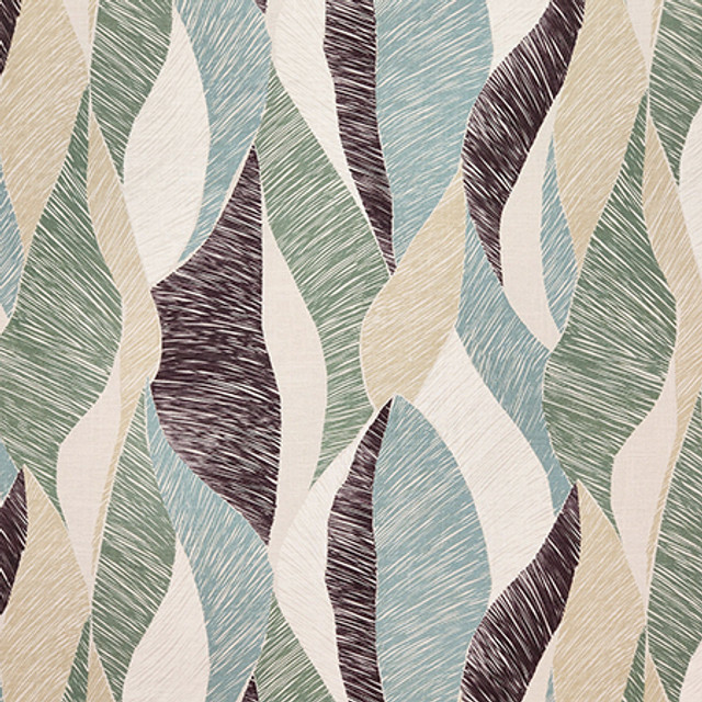 Painted Leaves Fern by Carole Designer Fabric Dewdrop 51% Linen, 49% Cotton-Washed Uk 18,000 MARTINDALE CIRCULAR RUBS 25" V, 27" H 52" - Swanky Fabrics -