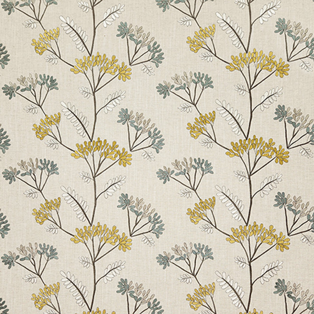 With Delight Hazelwood by Carole Designer Fabric Dewdrop 52% Polyester, 21% Viscose, 18% Cotton, 9% Linen India N/A 9 1/4" V, 17 1/4" H 51" - Swanky Fabrics -