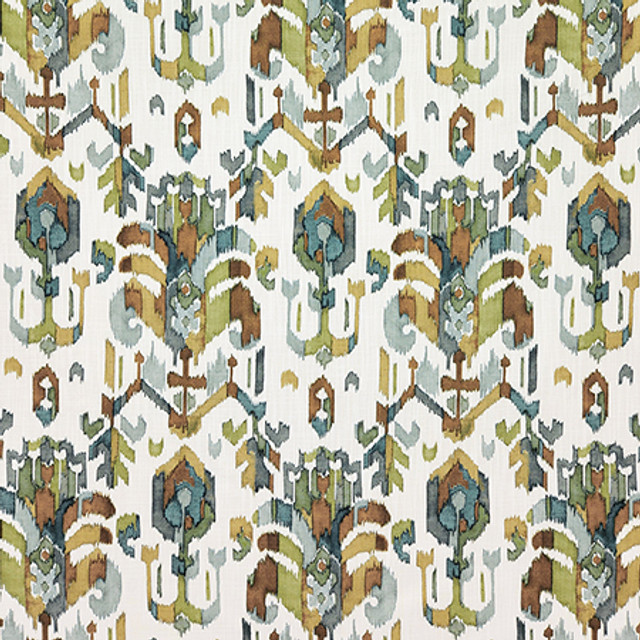 Marchington Aloe by Carole Designer Fabric Evergreen 100% Polyester Printed In Usa 33,000 WYZENBEEK DOUBLE RUBS 27 3/4" V, 7 1/2" HD 56" - Swanky Fabrics -