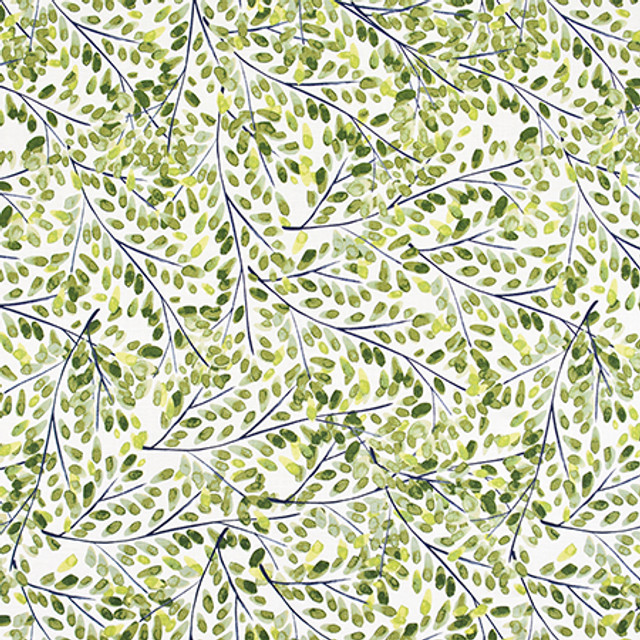 Fall Through Leaf by Carole Designer Fabric Jade 55% Linen, 45% Viscose-Soil Repellent, Acrylic Backing China 12,000 Wyzenbeek Double Rubs 35 3/8" V, 27" H 56.5" - Swanky Fabrics -