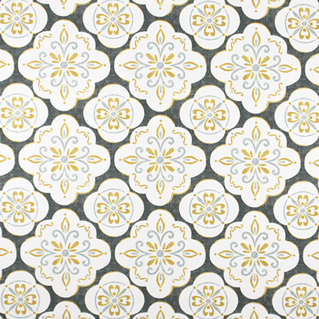 Wonderland Chrome by Carole Designer Fabric Moonstone 100% Cotton Spain 50,000 Wyzenbeek Double Rubs 9" V, 9" H 54" - Swanky Fabrics -