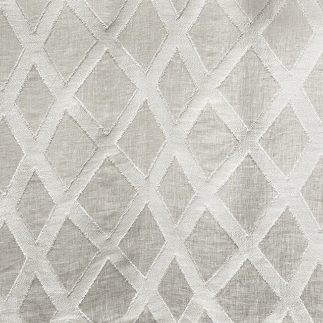 Diamond Way Silver by Carole Designer Fabric Perfect Balance 73% Linen, 13% Viscose, 13% Polyester, 1% Polyamide Turkey N/A 7 5/8" V, 9 1/2" H 57" - Swanky Fabrics -
