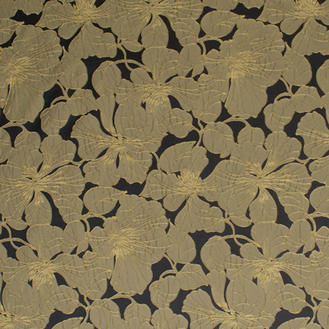 Garden Stroll Black by Carole Designer Fabric Radiance 100% Polyester Turkey N/A 29 1/2" V, 19" H 57" - Swanky Fabrics -