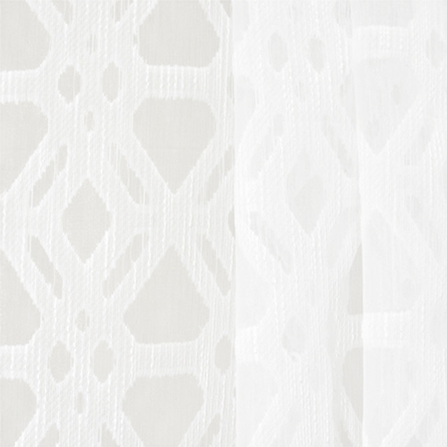 Best Way White by Carole Designer Fabric Sheer Luxury 100% Polyester-Weighted Hem INDIA N/A 6 5/8" V, 4 1/8" H 116" - Swanky Fabrics -