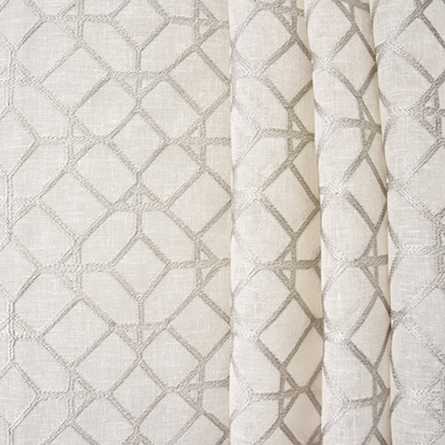 Love For All Silver by Carole Designer Fabric Sheer Luxury Base: 80% Polyester, 20% Cotton. Embr: 100% Viscose INDIA N/A 6 1/2" V, 6 1/4" H 104" - Swanky Fabrics -