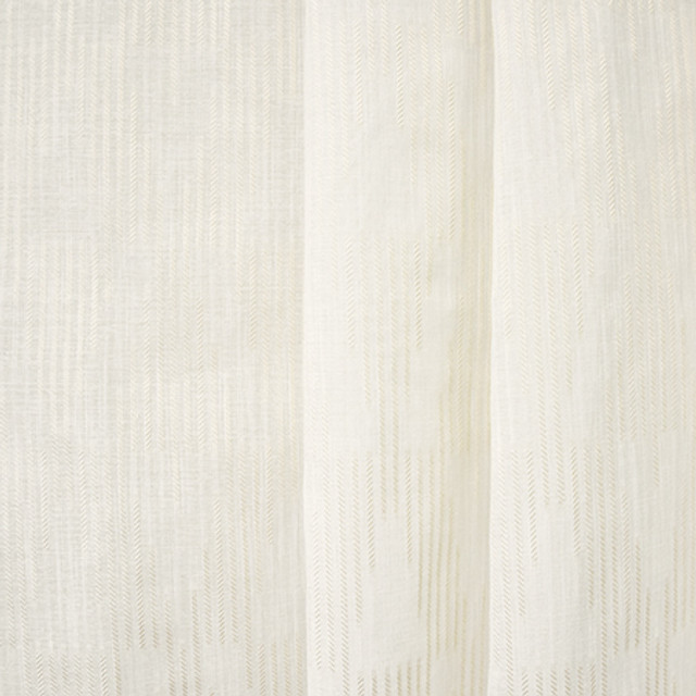 Stand Here Cream by Carole Designer Fabric Sheer Luxury 100% Polyester TURKEY N/A 11 3/8" V, 7 7/8" H 118" - Swanky Fabrics -