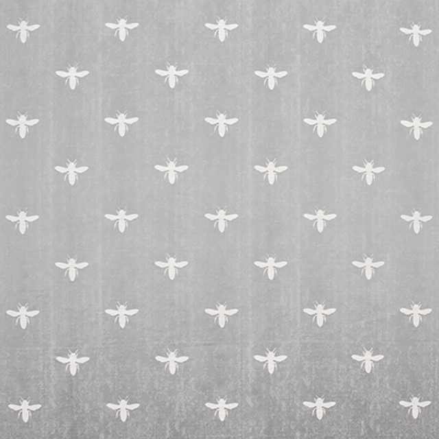 Buzz Buzz Silver by Carole Designer Fabric Wellington 74% Cotton, 26% Polyester INDIA N/A 13 1/8" V, 6 7/8" H 54.38" - Swanky Fabrics -