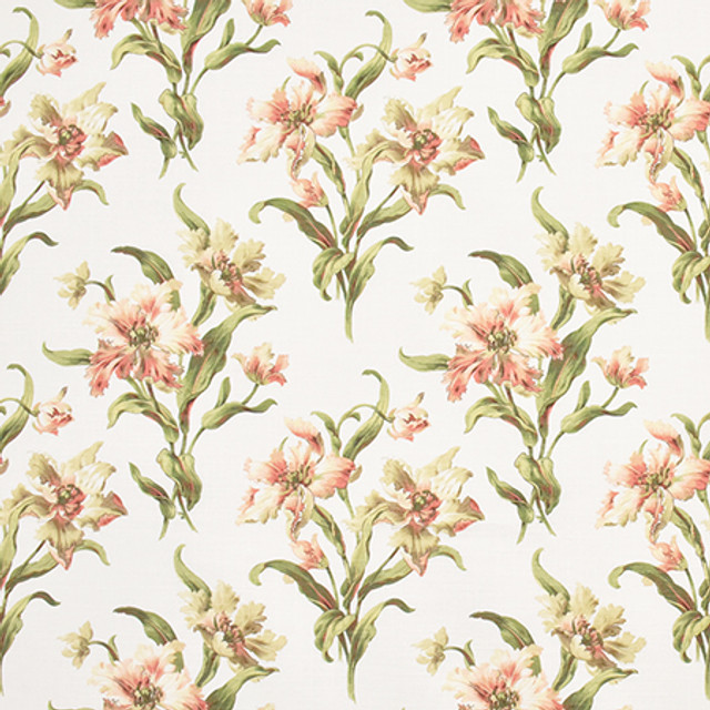 Vibrant Stems Petal by Carole Designer Fabric Wellington 100% Cotton SPAIN 30,000 Wyzenbeek Double Rubs 13 1/2" V, 13 1/2" H 54" - Swanky Fabrics -