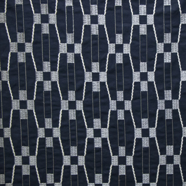 Macanally Navy  by Kasmir Designer Fabric 1474 70% Cotton 20% Rayon 10% Polyester  INDIA  </p><p>Repeat: Horizontal: 4 3/8 inches and Vertical: 5 inches 54  - Swanky Fabrics -