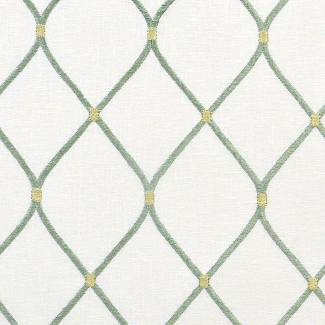 Cleat # 815 Duckegg by Maxwell Designer Fabric Color Theory-Vol.Vi Odyssey 52% COTTON/25% RAYON/18% POLYESTER/5% LINEN INDIA V-6"H-3.75" 54"EMB.52" - Swanky Fabrics -