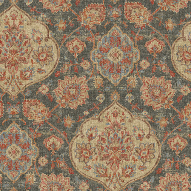 Caspian Smoke 412551 by PKL Studio Designer Fabric 100% polyester China 50000 Horizontal: 13.5 and Vertical: 25.25 54 - Swanky Fabrics -