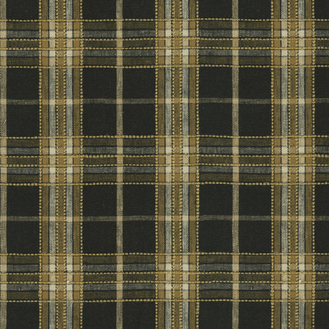 Malcolm Plaid Ebony 412572 by PKL Studio Designer Fabric 42% polyester, 42% cotton, 11% rayon, 5% linen India 33500 Horizontal: 4.63 and Vertical: 4.63 54 - Swanky Fabrics -