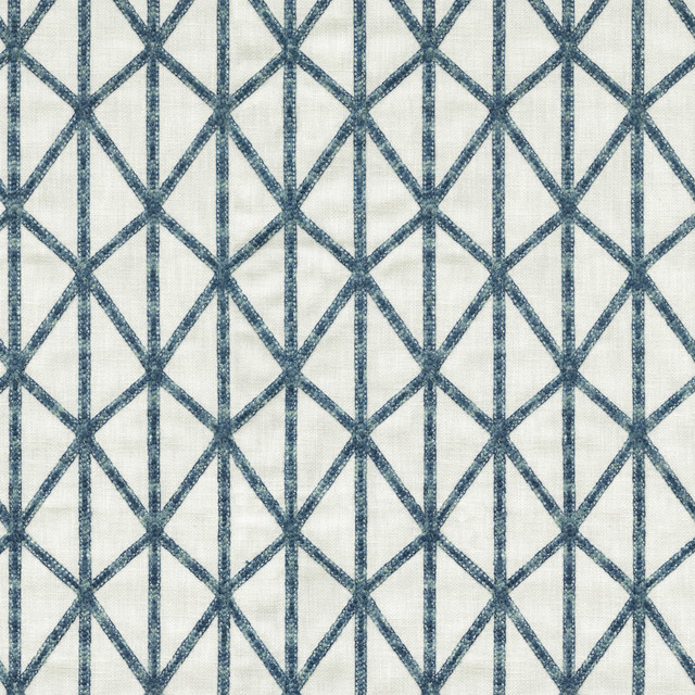 Matrix Emb Indigo 411820 by PKL Studio Designer Fabric Base 50% Polyester, 50% Cotton Emb 100% Polyester India 51000 Horizontal: 2.63 and Vertical: 3 55 - Swanky Fabrics -