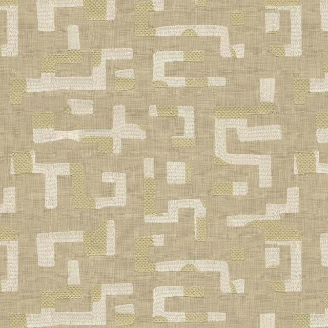 Maze Emb Linen 411732 by PKL Studio Designer Fabric Bae 100% Cotton Emb 100% Polyester India 27000 Horizontal: 18.25 and Vertical: 15.375 57 - Swanky Fabrics -