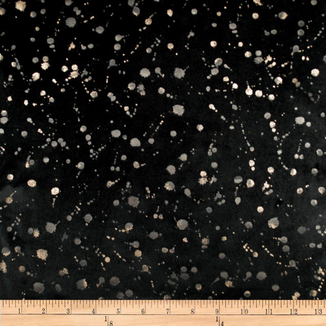 Embellished - Dott - Black by Europatex Designer Fabric Embellished 100% Polyester China See Sample Horizontal: N/A and Vertical: N/A 118.00 inches  - Swanky Fabrics -
