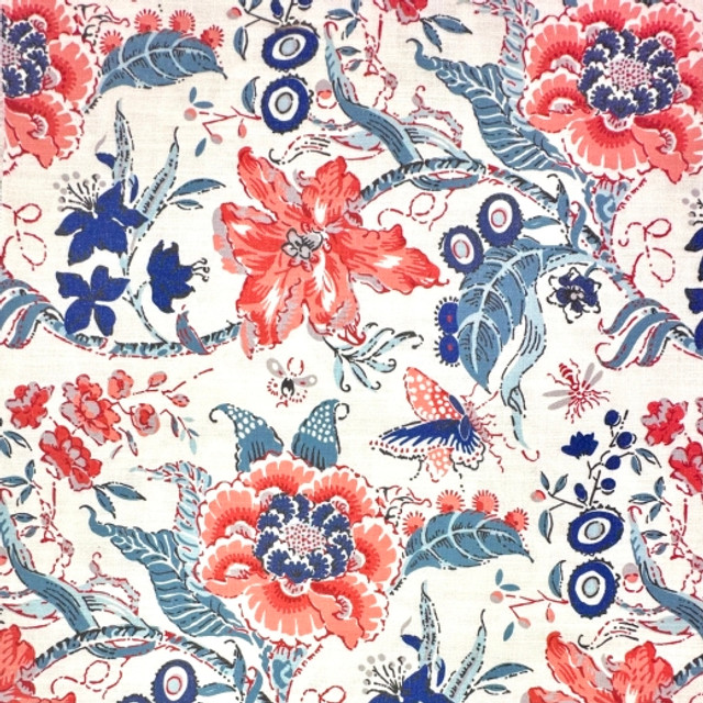 Wild Flower - White by Europatex Designer Fabric Wild Flower 85% Polyester, 15% Linen China See Sample Horizontal: N/A and Vertical: N/A 54.00 inches  - Swanky Fabrics -