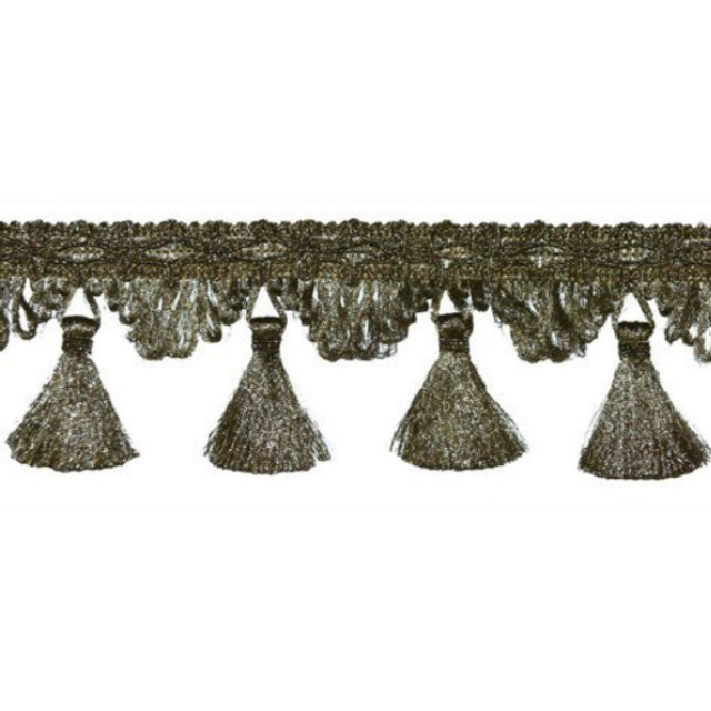 3013 - Antique by Europatex Designer Fabric Metallic Collection 100% Polyester China See Sample Horizontal: N/A and Vertical: N/A 2.50 inches  - Swanky Fabrics -