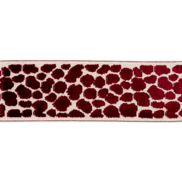Alpas - Crimson by Europatex Designer Fabric Alpas 100% Polyester China See Sample Horizontal: N/A and Vertical: N/A 3.50 inches  - Swanky Fabrics -