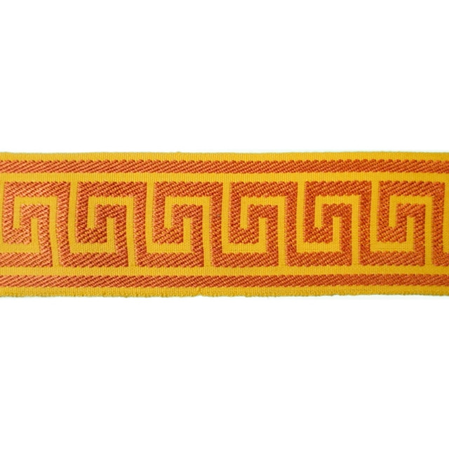 Greek Key - Mandarin by Europatex Designer Fabric Tapes Decor 100% Polyester China See Sample Horizontal: N/A and Vertical: N/A 2.50 inches - Swanky Fabrics - Greek Key - Mandarin by Europatex Designer Fabric Tapes Decor 100% Polyester China See Sample Horizontal: N/A and Vertical: N/A 2.50 inches - Swanky Fabrics -