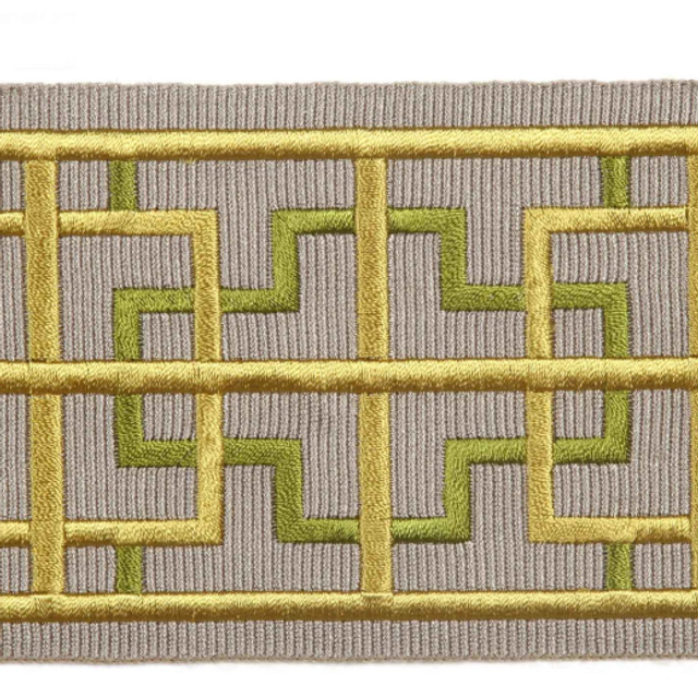 Kiel - Lime by Europatex Designer Fabric Tapes Galore 100% Polyester China See Sample Horizontal: N/A and Vertical: N/A 3.05 inches  - Swanky Fabrics -