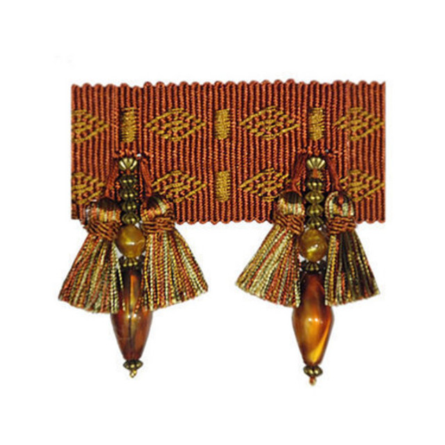 Le Havre - Cinnabar by Europatex Designer Fabric Elegant Dream 80% Rayon / 20% Acrylic China See Sample Horizontal: N/A and Vertical: N/A 4.00 inches  - Swanky Fabrics -