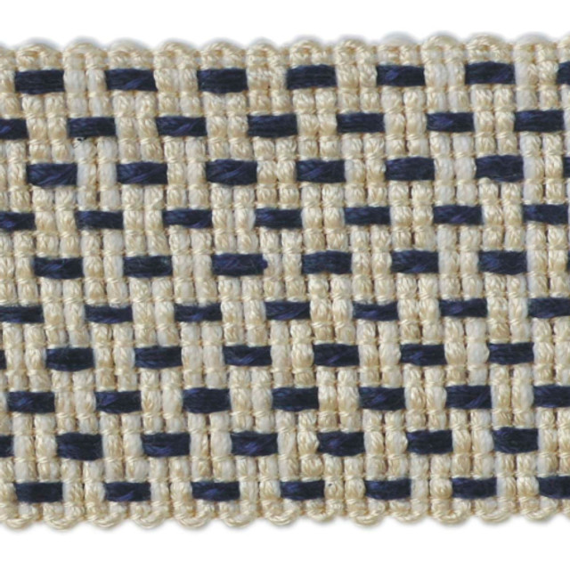 Loyal - Navy by Europatex Designer Fabric Loyal 50% Viscose/ 50% Cotton China See Sample Horizontal: N/A and Vertical: N/A 2.00 inches  - Swanky Fabrics -
