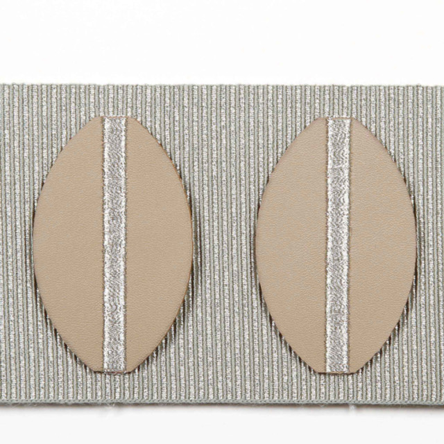 Paros - Lemongrass by Europatex Designer Fabric Kos & Paros 55% Faux Leather / 22% Fibranne / 12% Metallic yarn / 10% Rayon / 1% Polyester China See Sample Horizontal: N/A and Vertical: N/A 3.00 inches  - Swanky Fabrics -