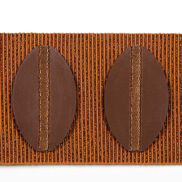 Paros - Spice by Europatex Designer Fabric Kos & Paros 55% Faux Leather / 22% Fibranne / 12% Metallic yarn / 10% Rayon / 1% Polyester China See Sample Horizontal: N/A and Vertical: N/A 3.00 inches  - Swanky Fabrics -
