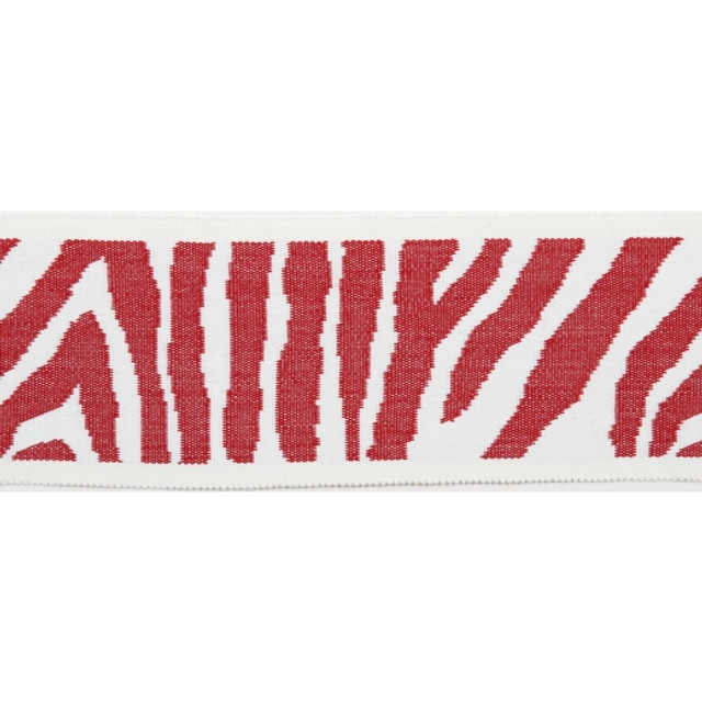 Pergola - Zebra Tape - Cranberry by Europatex Designer Fabric Pergola 100% Solution Dyed Acrylic China See Sample Horizontal: N/A and Vertical: N/A 3.25 inches  - Swanky Fabrics -