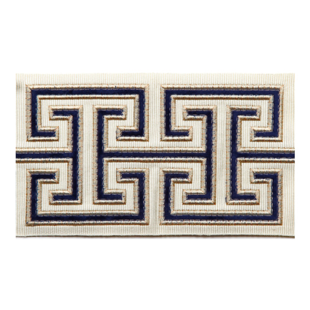 Seville - Navy by Europatex Designer Fabric Granada & Seville 53.5% Rayon / 46% Fibranne / 0.5% Polyester China See Sample Horizontal: N/A and Vertical: N/A 3.90 inches  - Swanky Fabrics -