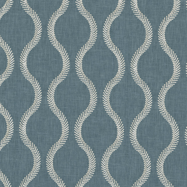 Flourish Emb Baltic 470821 by PKL Studio Designer Fabric - Base: 52% polyester, 48% cotton Emb: 100% rayon India 51000 Horizontal: 3.88 and Vertical: 4.5 55 - Swanky Fabrics -