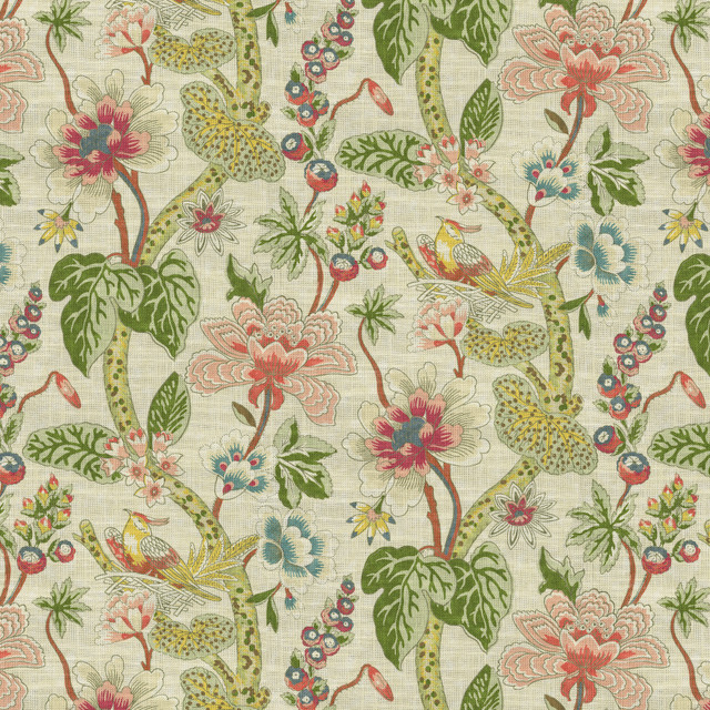 Imogene Apple Blossom 470991 by PKL Studio Designer Fabric - 75% cotton, 25% linen Pakistan 15000 Horizontal: 27 and Vertical: 25.25 54 - Swanky Fabrics -