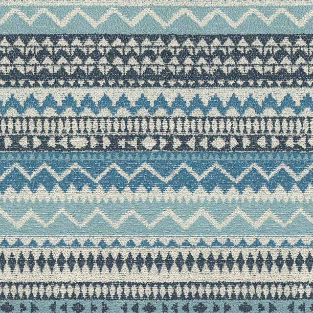 Pilgrimage Stripe Azure 470591 by PKL Studio Designer Fabric - 96% polyester, 4% cotton India 51000 Horizontal: 13.75 and Vertical: 18.5 55 - Swanky Fabrics -