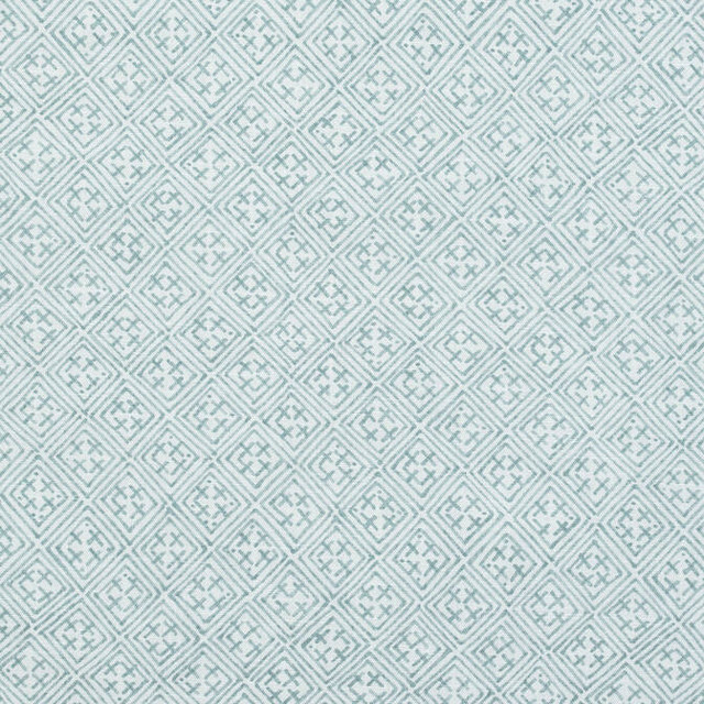 Laos Aqua F972614 by Thibaut Fabric Thibaut Fabric Laos Aqua F972614Fabric Chestnut Hill Fabric 90% Cotton, 10% Linen U.S.A. </p><p>Repeat: V: 11 54 - Fabric Carolina -