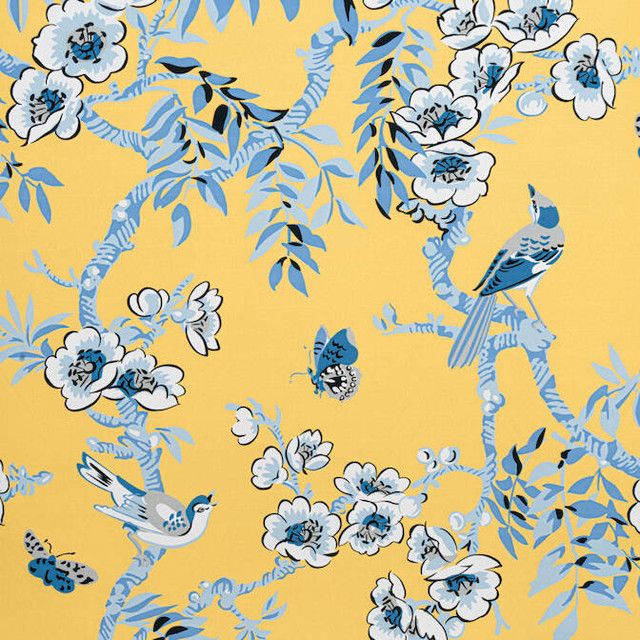 Yukio Yellow F920840 by Thibaut Fabric Thibaut Fabric Yukio Yellow F920840Fabric Eden Fabric Book 100% Cotton Sateen UNITED STATES </p><p>Repeat: V: 35.5 54 - Fabric Carolina -