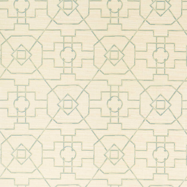 East Gate Cream and Aqua T41152 by Thibaut Wallpaper Thibaut Wallpaper East Gate Cream and Aqua T41152Wallpaper Grasscloth Resource 3 Printed Sisal KOREA </p><p>Repeat: V: 19 36 - Fabric Carolina -
