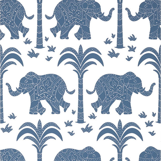 Elephant Navy T16200 by Thibaut Wallpaper Thibaut Wallpaper Elephant Navy T16200Wallpaper Kismet Wallpaper U.S.A. </p><p>Repeat: V: 25.25 27 - Fabric Carolina -