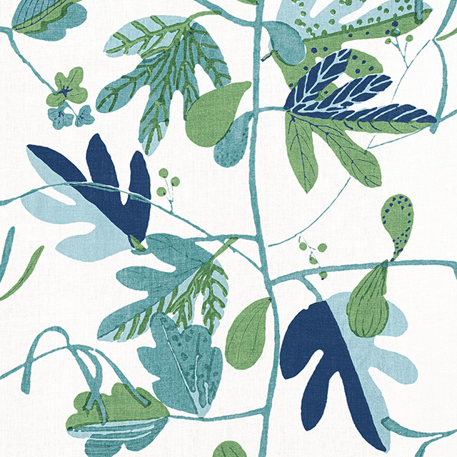 Matisse Leaf Green and Blue F916209 by Thibaut Fabric Thibaut Fabric Matisse Leaf Green and Blue F916209Fabric Kismet Fabric Book 100% Linen U.S.A. </p><p>Repeat: V: 29.75 54 - Fabric Carolina -