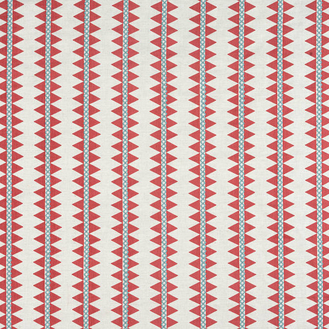 Reno Stripe Embroidery Coral W713245 by Thibaut Fabric Thibaut Fabric Reno Stripe Embroidery Coral W713245Fabric Mesa Fabric Book 54% Cotton, 36% Linen, 10% Spun Poly INDIA </p><p>Repeat: V: - 54 - Fabric Carolina -
