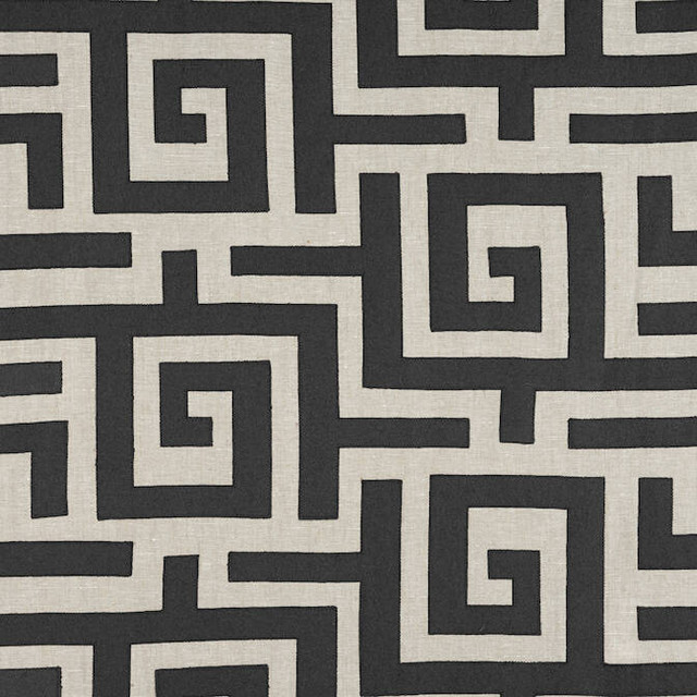 Tulum Applique Black on Natural W713221 by Thibaut Fabric Thibaut Fabric Tulum Applique Black on Natural W713221Fabric Mesa Fabric Book 61% Linen, 38% Wool, 1% Viscose INDIA </p><p>Repeat: V: - 52 - Fabric Carolina - Tulum Applique Black on Natural W713221 by Thibaut Fabric Thibaut Fabric Tulum Applique Black on Natural W713221Fabric Mesa Fabric Book 61% Linen, 38% Wool, 1% Viscose INDIA </p><p>Repeat: V: - 52 - Fabric Carolina -