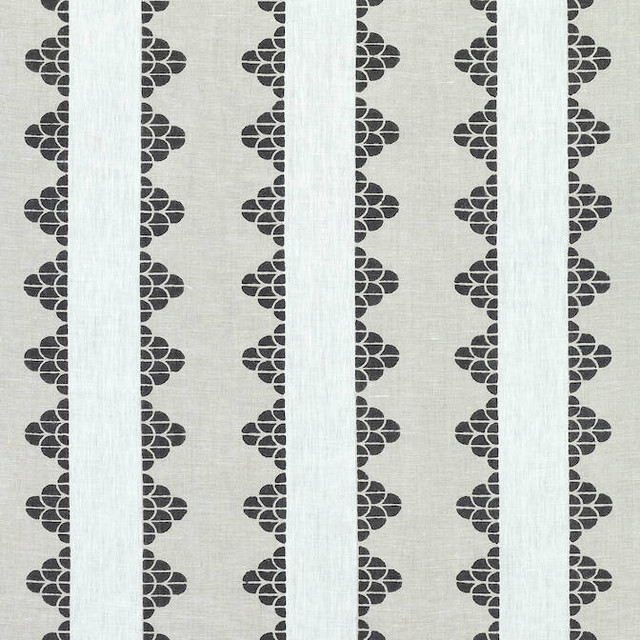 Dhara Stripe Beige and Black F92939 by Thibaut Fabric Thibaut Fabric Dhara Stripe Beige and Black F92939Fabric Paramount Fabric Book 100% Linen INDIA </p><p>Repeat: V: 3.25 52 - Fabric Carolina -